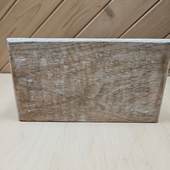 Coastal decorative whitewashed wood jewelry bx Gold Pineapple Design County Boho - Picture 10 of 10